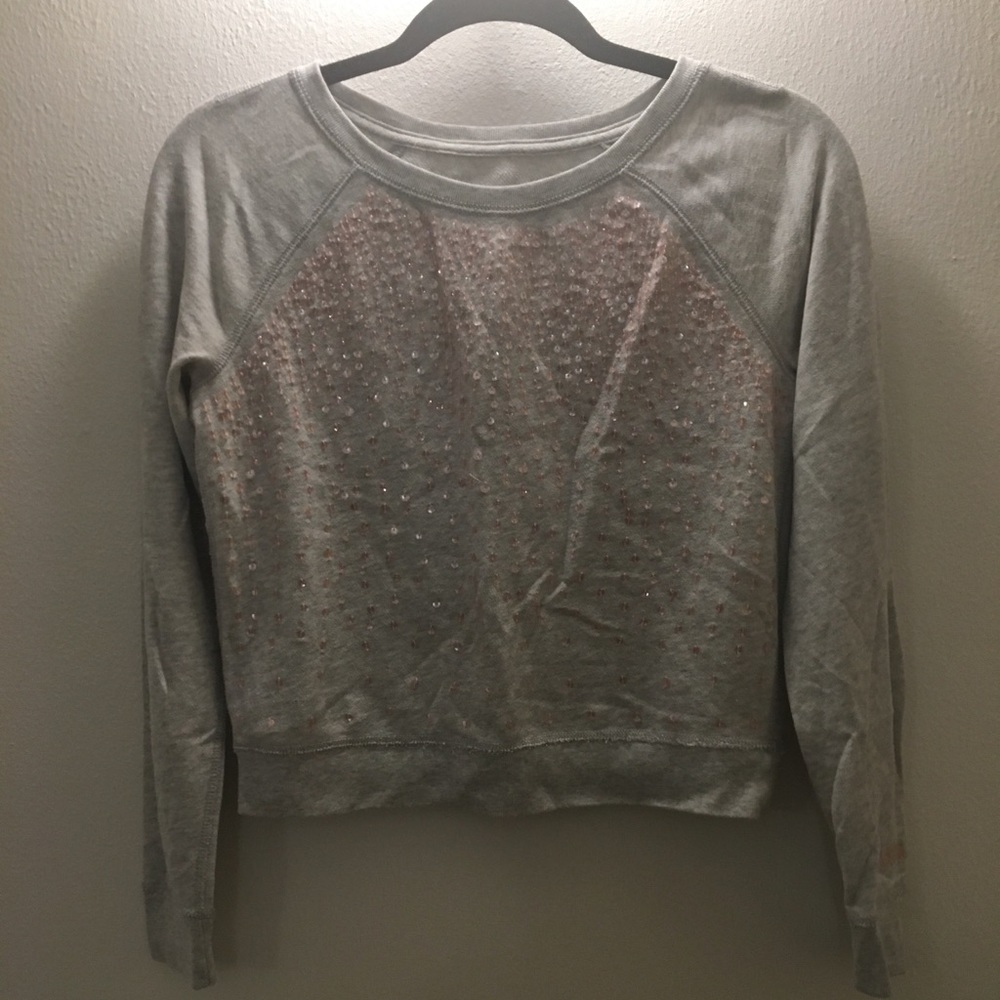 Gray sequined sweatshirt